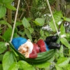 Wonderland Sleeping Gnome On Hammock Garden Decor, Home Decor, Hanging Gnome, Hanging Decor