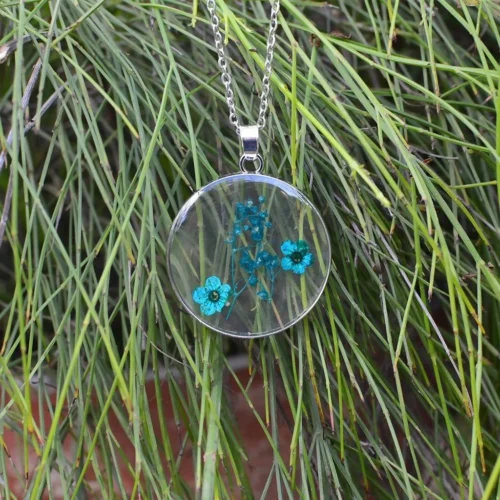 Twin Cobalt Real Dried Flower Necklace 9 Twin Cobalt Real Dried Flower Necklace -Plant Life Decor Shop EXkJ18Xwfg