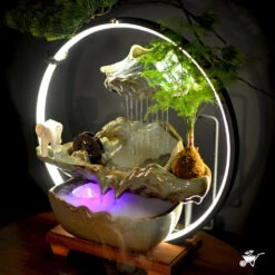 Elephant Hinterlands Water Fountain LED Decor Zen Garden -Plant Life Decor Shop Elephant Hinterlands 4