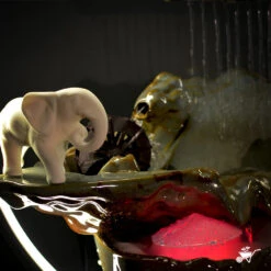 Elephant Hinterlands Water Fountain LED Decor Zen Garden -Plant Life Decor Shop Elephant Hinterlands 5