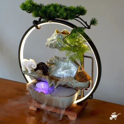 Elephant Hinterlands Water Fountain LED Decor Zen Garden -Plant Life Decor Shop Elephant Hinterlands 8