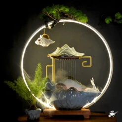 Emerald Whispers Water Fountain LED Decor Zen Garden -Plant Life Decor Shop Emerald Whispers 6