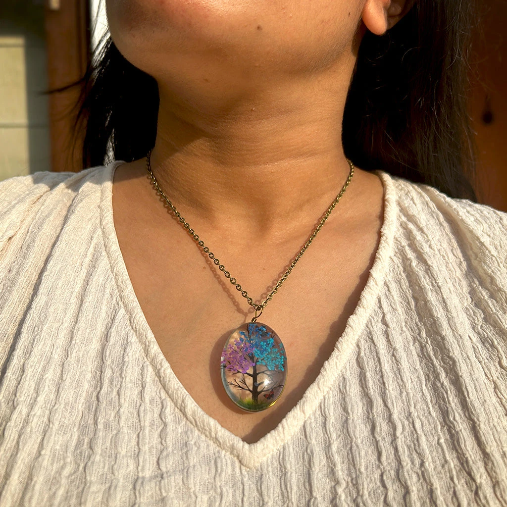 Eternal Spring Real Dried Flower Necklace 2 Eternal Spring Real Dried Flower Necklace - Image 2