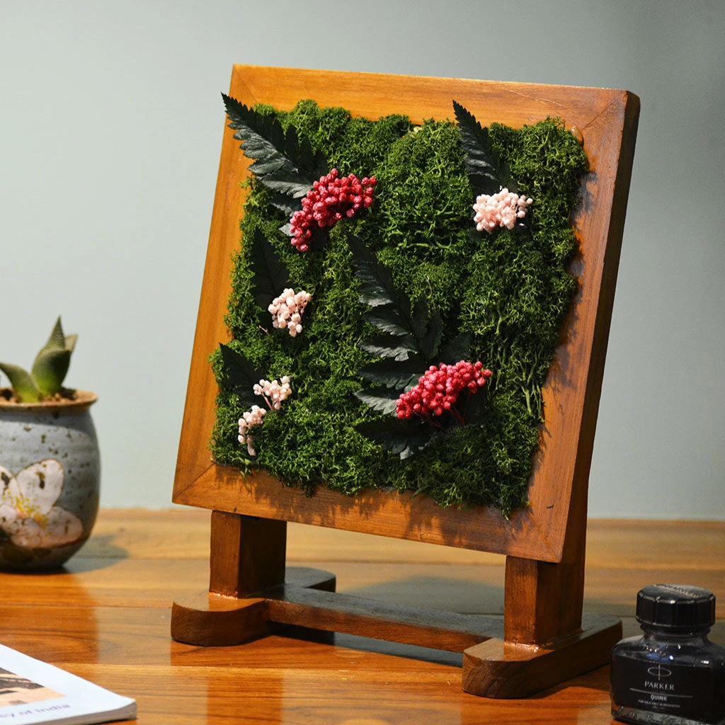 Fern Furor Tabletop Preserved Preserved Moss Frame With Stand 2 Fern Furor Tabletop Preserved Preserved Moss Frame With Stand - Image 2