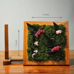 Fern Furor Tabletop Preserved Preserved Moss Frame With Stand 6 Fern Furor Tabletop Preserved Preserved Moss Frame With Stand -Plant Life Decor Shop Fern Furor 3