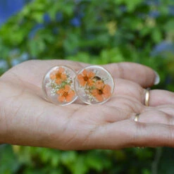 Fire Blossoms Real Dried Flower Earrings -Plant Life Decor Shop Fire Blossoms 4