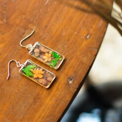 Fleeting Blossoms Real Dried Flower Earrings -Plant Life Decor Shop Fleeting Blossoms Orange 7