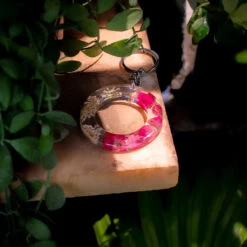 Floral Fraction Keychain