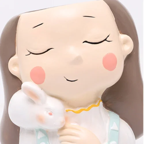 Girl With Rabbit Resin Succulent Pot -Plant Life Decor Shop Girl with rabbit 3
