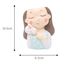 Girl With Rabbit Resin Succulent Pot -Plant Life Decor Shop Girl with rabbit 4