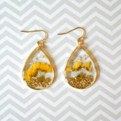 Glittering Sun Real Dried Flower Earrings -Plant Life Decor Shop Glittering Sun 2