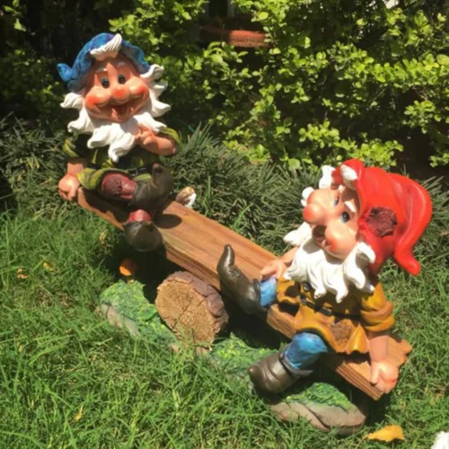 Gnomes On See-Saw Decor 7 Gnomes On See-Saw Decor -Plant Life Decor Shop Gonmes seesaw 4