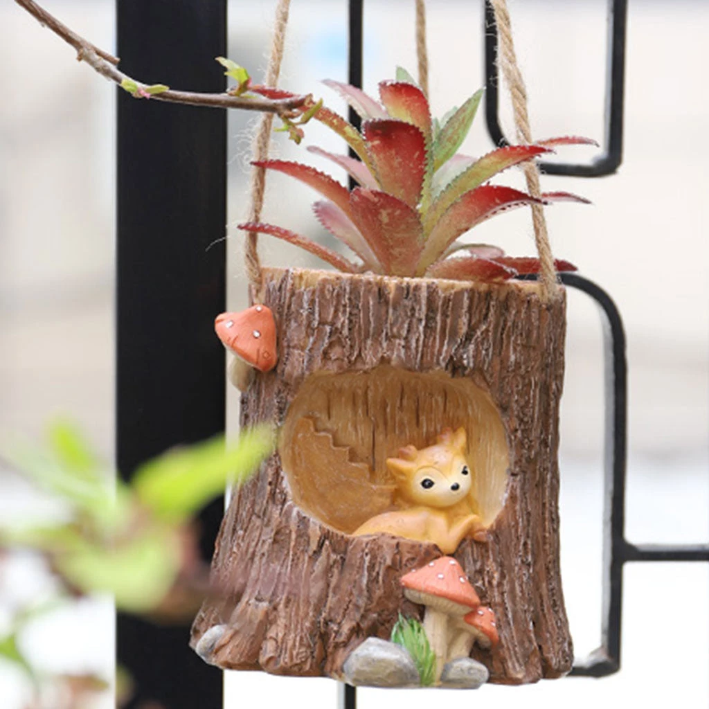 Deer Starring Outside Window Hanging Resin Succulent Pot 2 Deer Starring Outside Window Hanging Resin Succulent Pot - Image 2