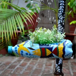 Hand-Painted Marine Life Horizontal Pot