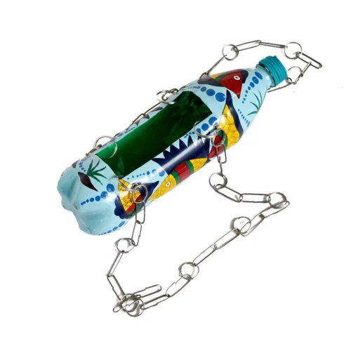 Hand-Painted Marine Life Horizontal Pot -Plant Life Decor Shop Horizontal planter marine bluefish white2