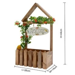 Hut Welcome Planter -Plant Life Decor Shop Hut Welcome Wooden Planter 3