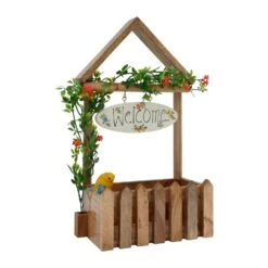 Hut Welcome Planter -Plant Life Decor Shop Hut Welcome Wooden Planter 5