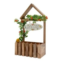 Hut Welcome Planter -Plant Life Decor Shop Hut Welcome Wooden Planter 6