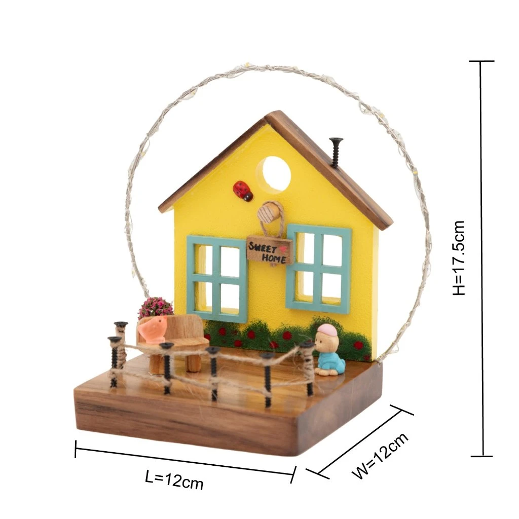 Yellow Cottage With String Lights Decor 2 Yellow Cottage With String Lights Decor - Image 2