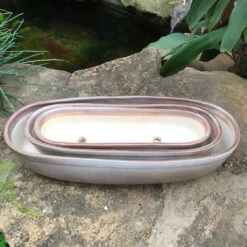 Set Of 3 Chiselled Bonsai Ceramic Tray -Plant Life Decor Shop IMG 1975