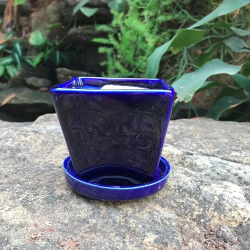 On The Move Ceramic Pot With Tray -Plant Life Decor Shop IMG 7719