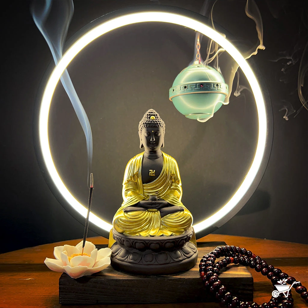 Inner Wisdom Buddha LED Decor Incense Burner Zen Garden 1 Inner Wisdom Buddha LED Decor Incense Burner Zen Garden
