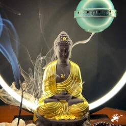Inner Wisdom Buddha LED Decor Incense Burner Zen Garden 10 Inner Wisdom Buddha LED Decor Incense Burner Zen Garden -Plant Life Decor Shop Inner Wisdom Buddha 12