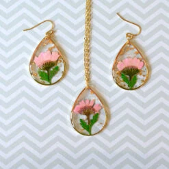 Intoxicating Autumn Real Dried Flower Necklace Earring Set -Plant Life Decor Shop Intoxicating Autumn 2