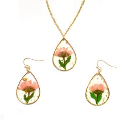 Intoxicating Autumn Real Dried Flower Necklace Earring Set -Plant Life Decor Shop Intoxicating Autumn 8