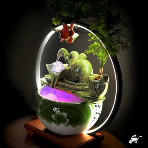 Jade Green Baby Elephant Water Fountain LED Decor Zen Garden 9 Jade Green Baby Elephant Water Fountain LED Decor Zen Garden -Plant Life Decor Shop Jade Green Baby Elephant Fountain 4