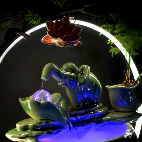 Jade Green Baby Elephant Water Fountain LED Decor Zen Garden 10 Jade Green Baby Elephant Water Fountain LED Decor Zen Garden -Plant Life Decor Shop Jade Green Baby Elephant Fountain 5