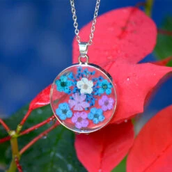 Jovial Blues Real Dried Flower Necklace
