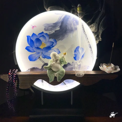 Laughing Buddha LED Decor Incense Burner Zen Garden