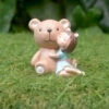 Miniature Girl With Teddy Bear – Cute Resin Decor For Gifts & Gardens