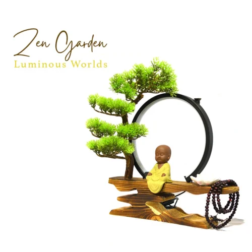 Little Monk In Bliss LED Decor Incense Burner Zen Garden -Plant Life Decor Shop Little Monk in Bliss 12
