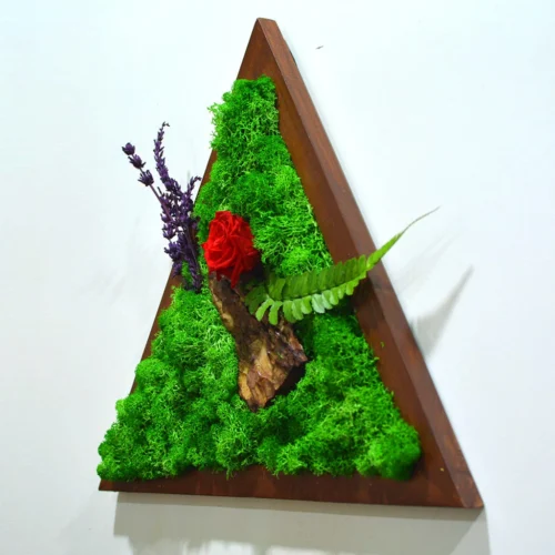 Love & Lavender Preserved Moss Frame With Dark Wood -Plant Life Decor Shop Love Lavender 2