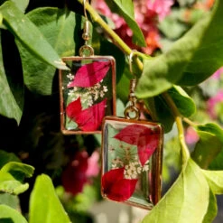 Luscious Bougainvillea Real Dried Flower Earrings -Plant Life Decor Shop Luscious Bougainvillea Earring 5