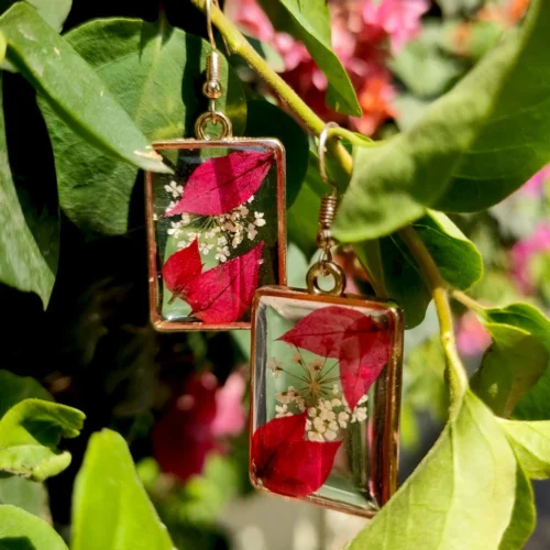 Luscious Bougainvillea Real Dried Flower Earrings 13 Luscious Bougainvillea Real Dried Flower Earrings -Plant Life Decor Shop Luscious Bougainvillea Earring 5