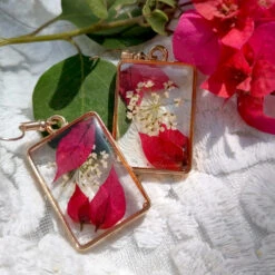 Luscious Bougainvillea Real Dried Flower Earrings