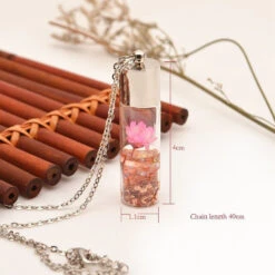 Lyrical Lotus Real Dried Flower Necklace -Plant Life Decor Shop Lyrical Lotus Pink 2