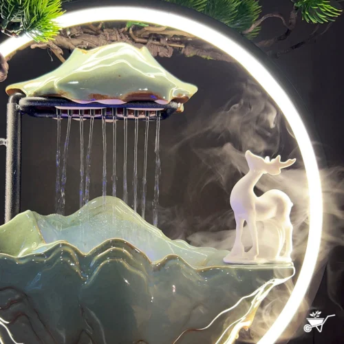 Misty Muse Water Fountain LED Decor Zen Garden -Plant Life Decor Shop Misty Muse 4