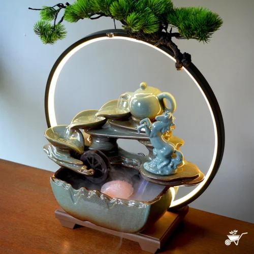 Mystic Stallion Water Fountain LED Decor Zen Garden -Plant Life Decor Shop Mystic Stallion 4