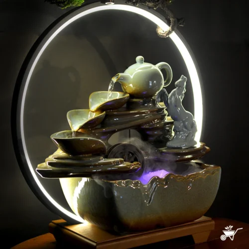 Mystic Stallion Water Fountain LED Decor Zen Garden -Plant Life Decor Shop Mystic Stallion 6