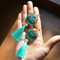 Oceanic Tassel Real Dried Flower Earrings -Plant Life Decor Shop Oceanic Tassle 3