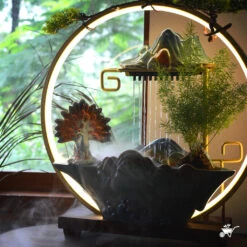 Peacock's Rain Dance Water Fountain LED Decor Zen Garden 9 Peacock's Rain Dance Water Fountain LED Decor Zen Garden -Plant Life Decor Shop Peacock Rain Dance 4