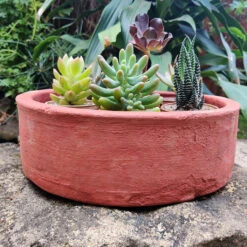 Set Of 2 Plain Circular Terracotta Pot