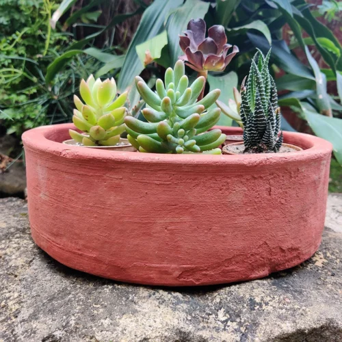 Set Of 2 Plain Circular Terracotta Pot