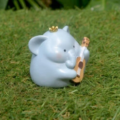 Miniature Elephant Playing Guitar – Cute Resin Decor For Gifts & Gardens -Plant Life Decor Shop Plump Elephant Guitar 2