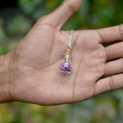 Potpourri Keepsake Real Dried Flower Necklace -Plant Life Decor Shop Potpourrikeepsake pink 2