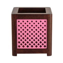 QUBO Dotted Handmade Wooden Indoor Planter Pot -Plant Life Decor Shop R1001 2